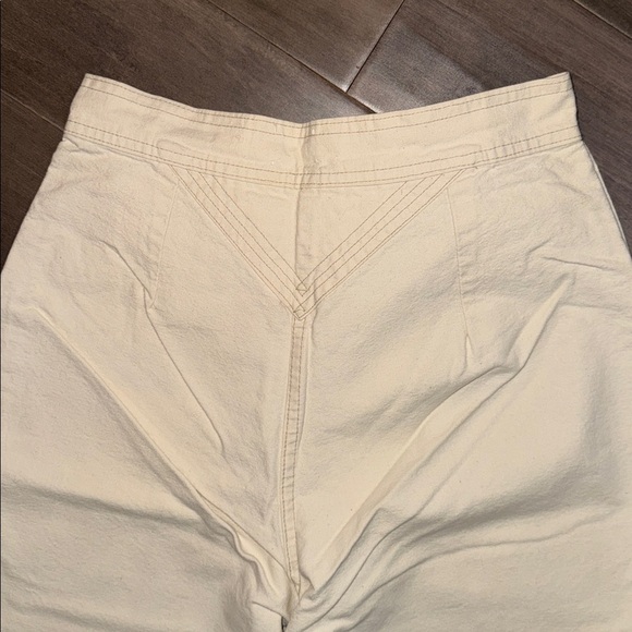 Yes! Vintage 1970’s Ivory Denim High Rise Wide Leg Flares SZ 29 - Picture 5 of 8